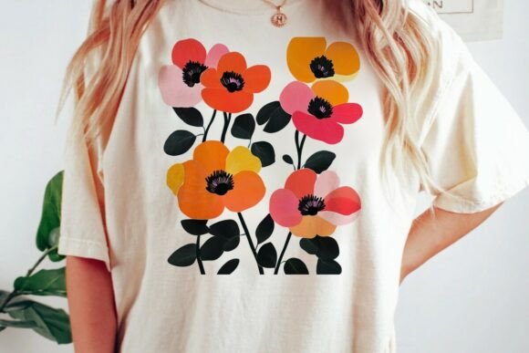 Abstract Poppy Flower Graphics: Bold Designs for Modern Creators