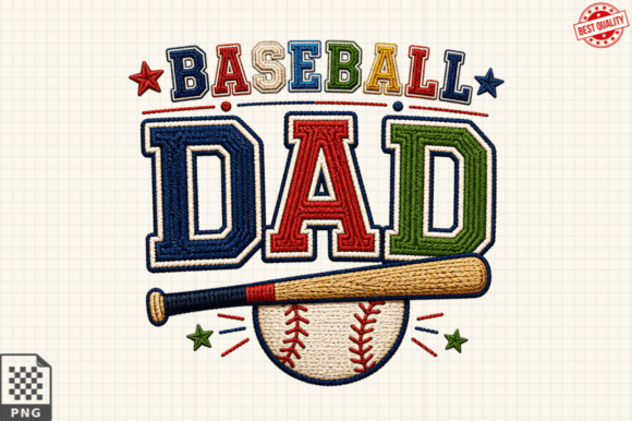 Baseball Dad Faux Yarn Tshirt Png Design: Crafting with Character