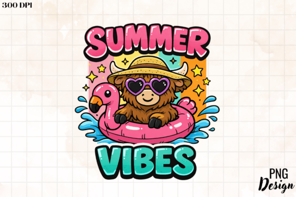 Bring Summer Vibes to Life with This Highland Cow PNG Design