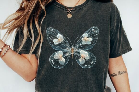 Crystal Flower Butterfly Design PNG: A Touch of Elegance