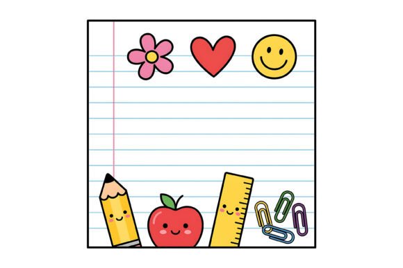 Infusing Joy: The Cute School Supplies Kawaii Design Collection