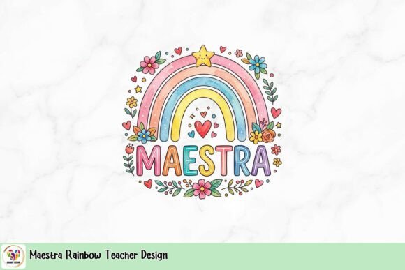 Maestra Rainbow Teacher Design: Vibrant Graphics for Educators