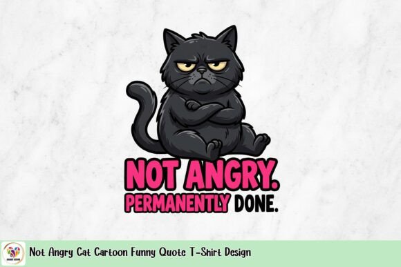 Not Angry Cat Cartoon: The Ultimate Relatable Design for Merch