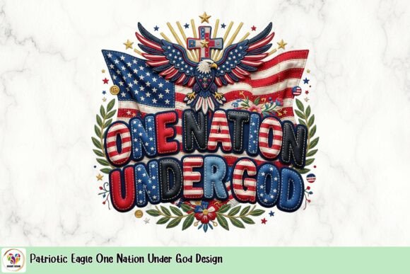 Patriotic Eagle One Nation Under God Design: A Symbol for Creators