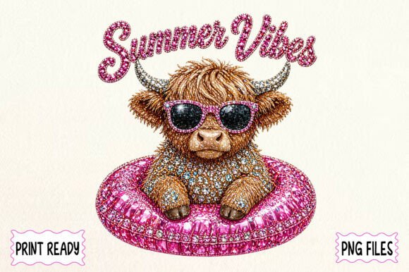 Sparkling Summer Charm: The Highland Cow Bling Design
