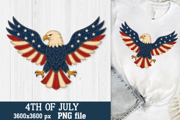 Stitching Patriotism: The Rustic Charm of a Patchwork Eagle