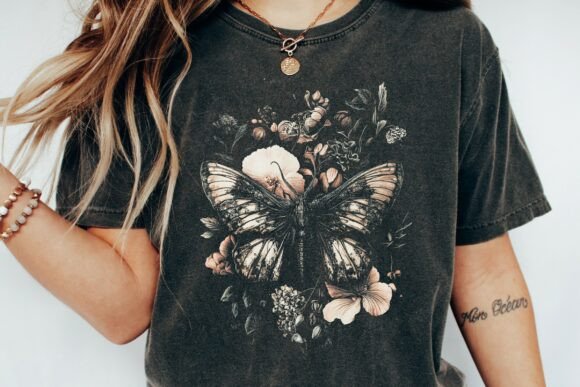 Unveiling the Gothic Butterfly Floral Design