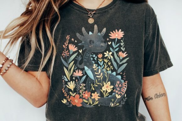 Whimsical Charm for Modern Crafters: The Dragon Garden Graphic